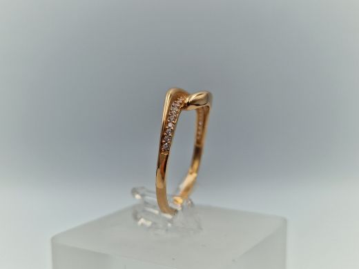 Zelta gredzens ar cirkoniju, 1.74 g, izm. 18