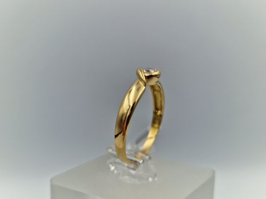 Zelta gredzens ar cirkoniju, 2.45 g, izm. 19