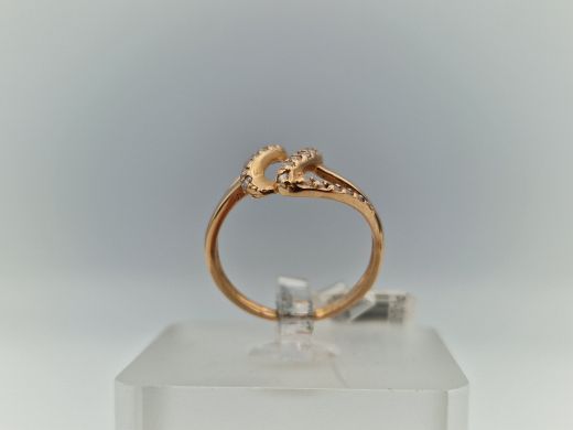 Zelta gredzens ar cirkoniju, 1.7 g, izm. 15