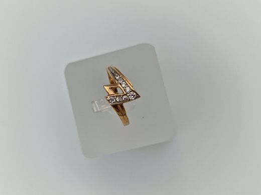 Золотое кольцо с цирконом, 1.5 г, разм. 16