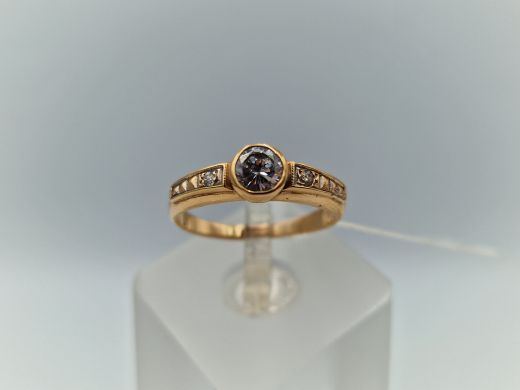 Zelta gredzens ar cirkoniju, 2.46 g, izm. 17