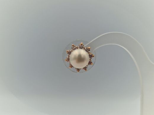 Золотые серьги с цирконом, 1.83 г