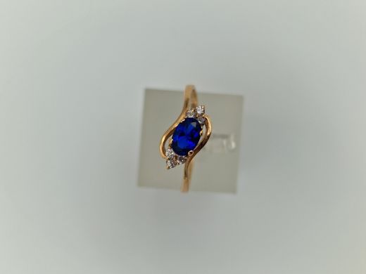 Zelta gredzens ar cirkoniju, 1.46 g, izm. 17.2