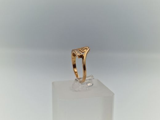 Zelta gredzens ar cirkoniju, 2.05 g, izm. 16.5