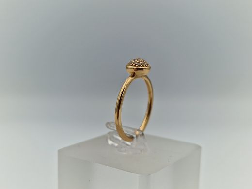 Zelta gredzens ar cirkoniju, 2.25 g, izm. 16