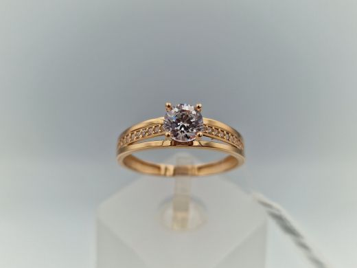 Zelta gredzens ar cirkoniju, 1.94 g, izm. 19.5