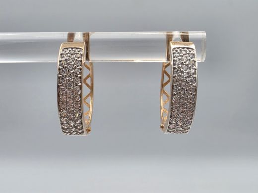 Zelta auskari ar cirkoniju, 2.91 g