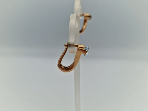 Золотые серьги с цирконом, 4.6 г