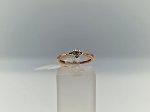 Zelta gredzens ar briljantu, 1.4 g, izm. 15.5