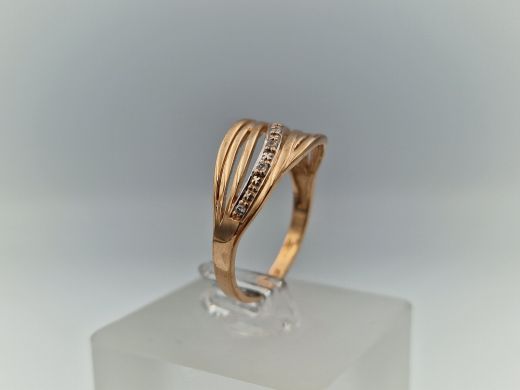 Zelta gredzens ar cirkoniju, 2.87 g, izm. 18.5