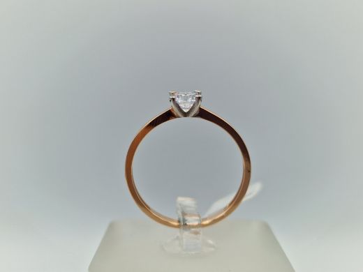 Zelta gredzens ar cirkoniju, 1.6 g, izm. 18