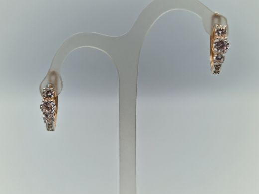 Zelta auskari ar cirkoniju, 2.18 g