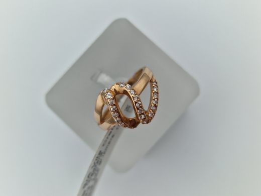 Zelta gredzens ar cirkoniju, 1.7 g, izm. 15