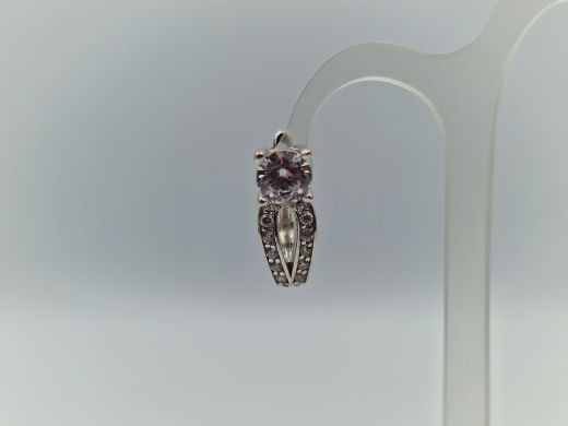 Золотые серьги с цирконом, 5.64 г