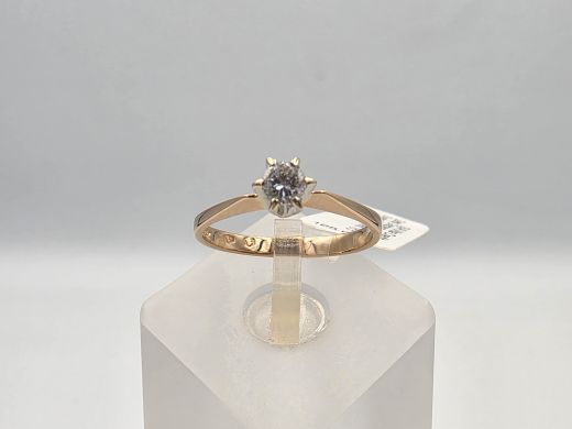 Zelta gredzens ar cirkoniju, 1.77 g, izm. 16.5