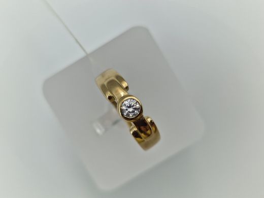 Zelta gredzens ar cirkoniju, 2.45 g, izm. 16.5