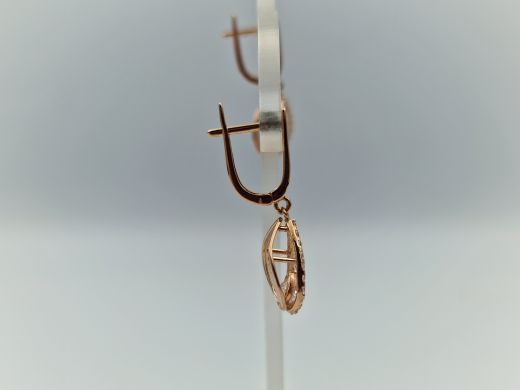 Золотые серьги с цирконом, 2.78 г