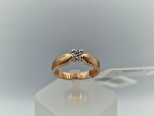 Zelta gredzens ar briljantu, 3.02 g, izm. 15