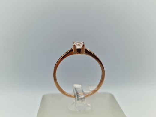 Zelta gredzens ar cirkoniju, 1.29 g, izm. 17