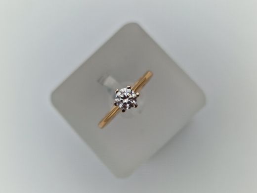 Zelta gredzens ar cirkoniju, 1.41 g, izm. 15