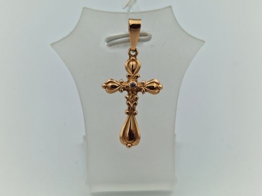 Золотой кулон с цирконом, 1.24 г