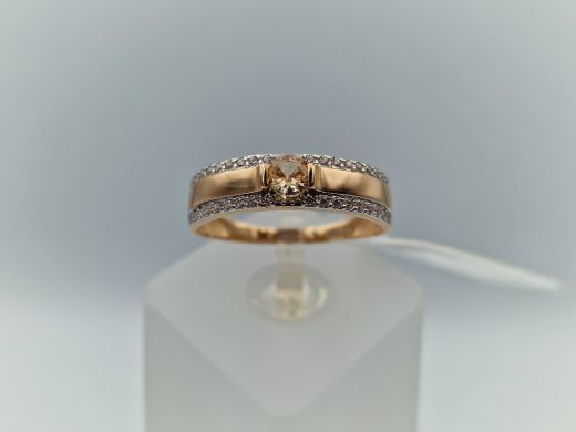 Zelta gredzens ar cirkoniju, 2.29 g, izm. 18