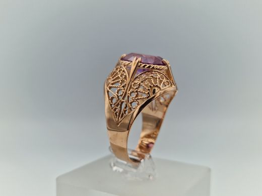 Zelta gredzens ar koraļļi, 4.69 g, izm. 18.5