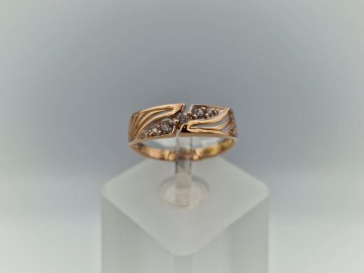 Zelta gredzens ar cirkoniju, 2.03 g, izm. 17