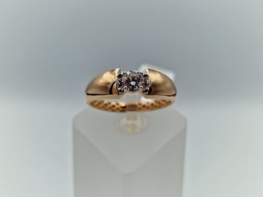 Zelta gredzens ar cirkoniju, 2.33 g, izm. 19