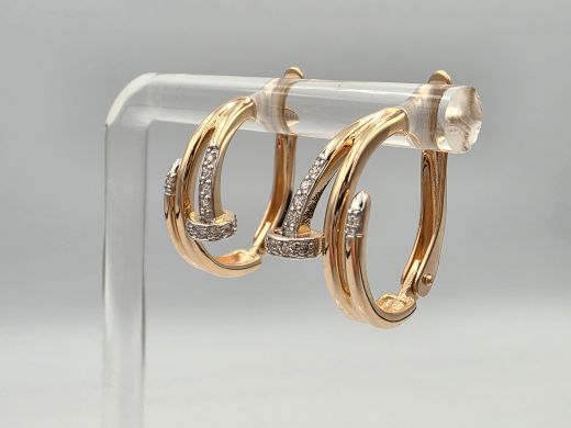 Zelta auskari ar cirkoniju, 3.35 g