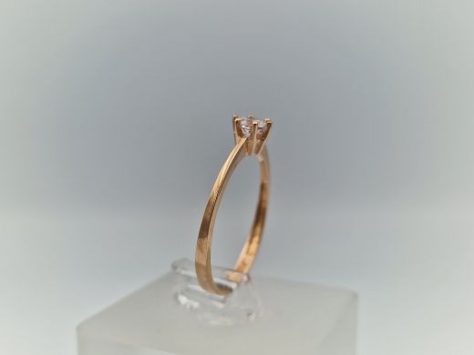 Zelta gredzens ar cirkoniju, 1.63 g, izm. 18.5