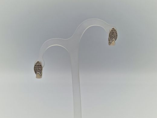 Золотые серьги с бриллиантом, 6.78 г