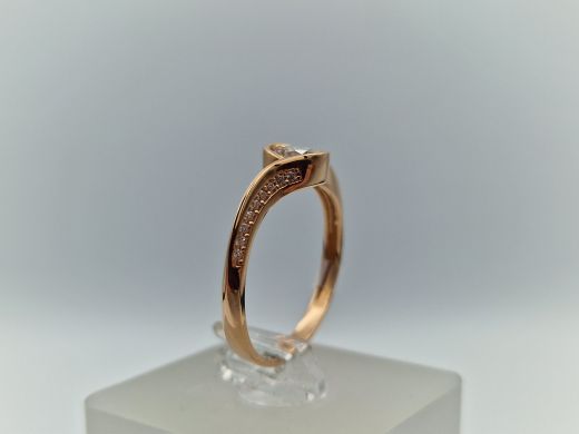 Zelta gredzens ar cirkoniju, 2.34 g, izm. 18.5