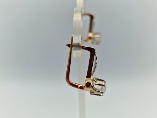 Золотые серьги с цирконом, 3.75 г