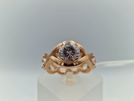 Zelta gredzens ar cirkoniju, 9.12 g, izm. 18