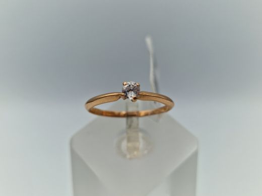 Zelta gredzens ar cirkoniju, 1.19 g, izm. 17.5