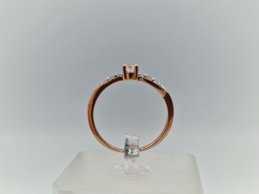 Zelta gredzens ar cirkoniju, 1.16 g, izm. 17