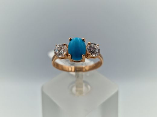 Zelta gredzens ar cirkoniju, 2.75 g, izm. 17.5