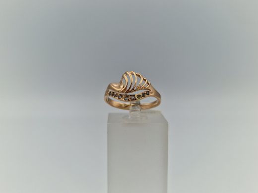 Zelta gredzens ar cirkoniju, 1.91 g, izm. 17