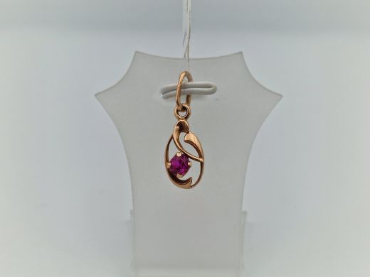 Золотой кулон с кораллом, 1.01 г