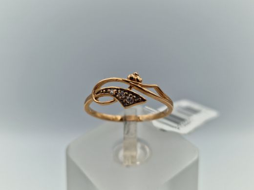 Zelta gredzens ar cirkoniju, 1.32 g, izm. 16.5