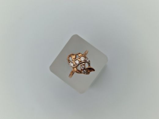 Zelta gredzens ar cirkoniju, 3.04 g, izm. 18