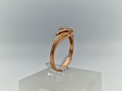 Zelta gredzens ar cirkoniju, 1.92 g, izm. 17