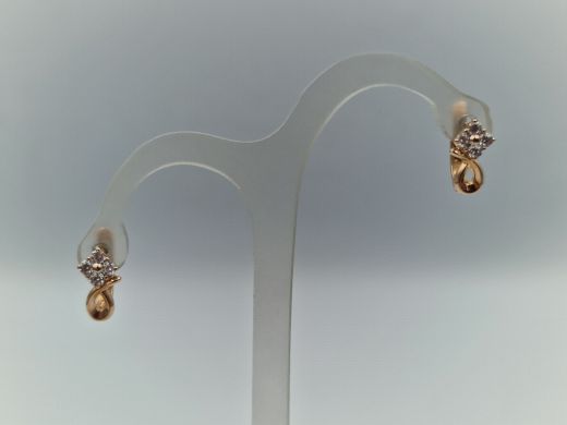 Zelta auskari ar cirkoniju, 1.39 g