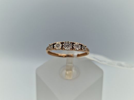 Zelta gredzens ar briljantu, 1.16 g, izm. 16.5