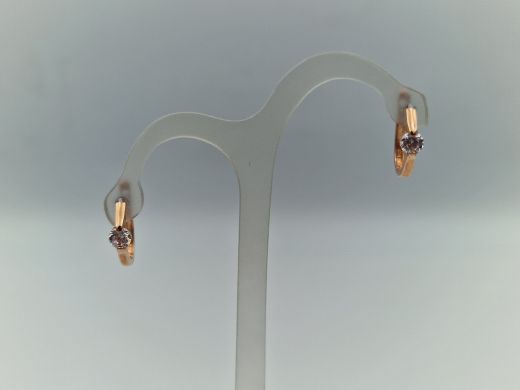 Zelta auskari ar cirkoniju, 1.26 g