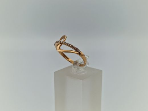 Zelta gredzens ar cirkoniju, 1.51 g, izm. 15.5