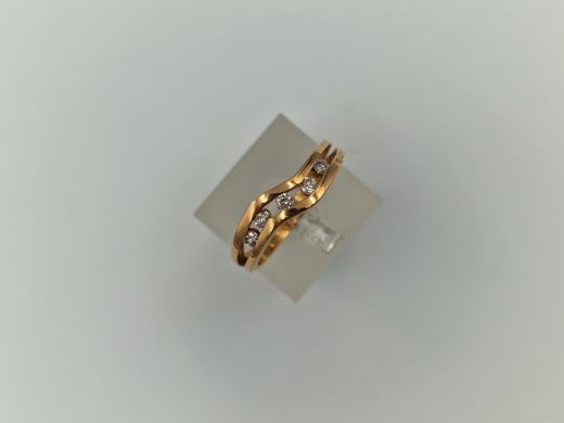 Zelta gredzens ar cirkoniju, 2.48 g, izm. 17