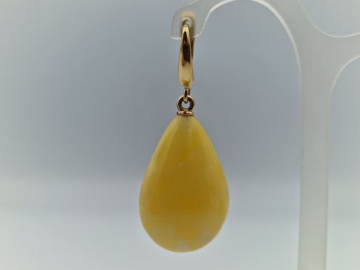 Золотые серьги с янтарьом, 5.84 г