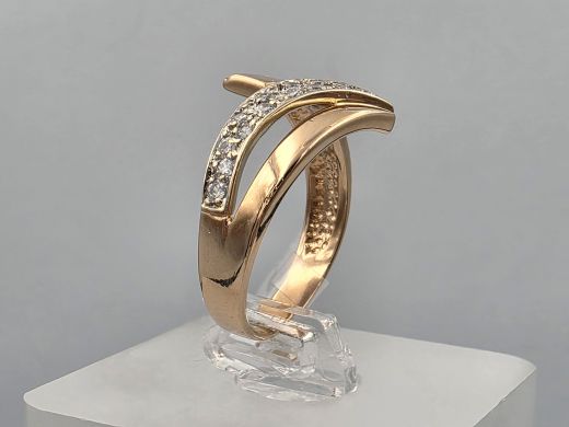Gold ring with zircon, 3.58 g, size 17